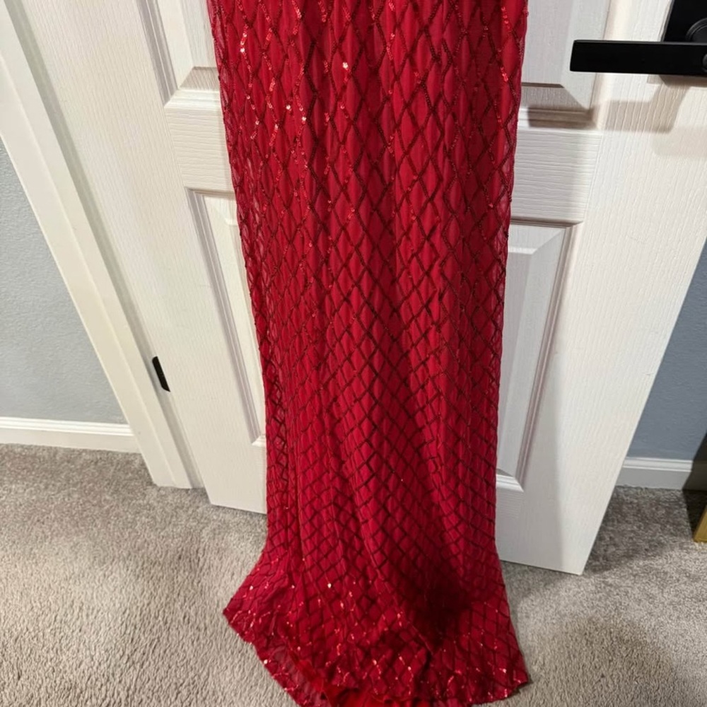 May Queen Red Backless Sequin Dress - Picture 2 of 5